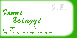 fanni belagyi business card